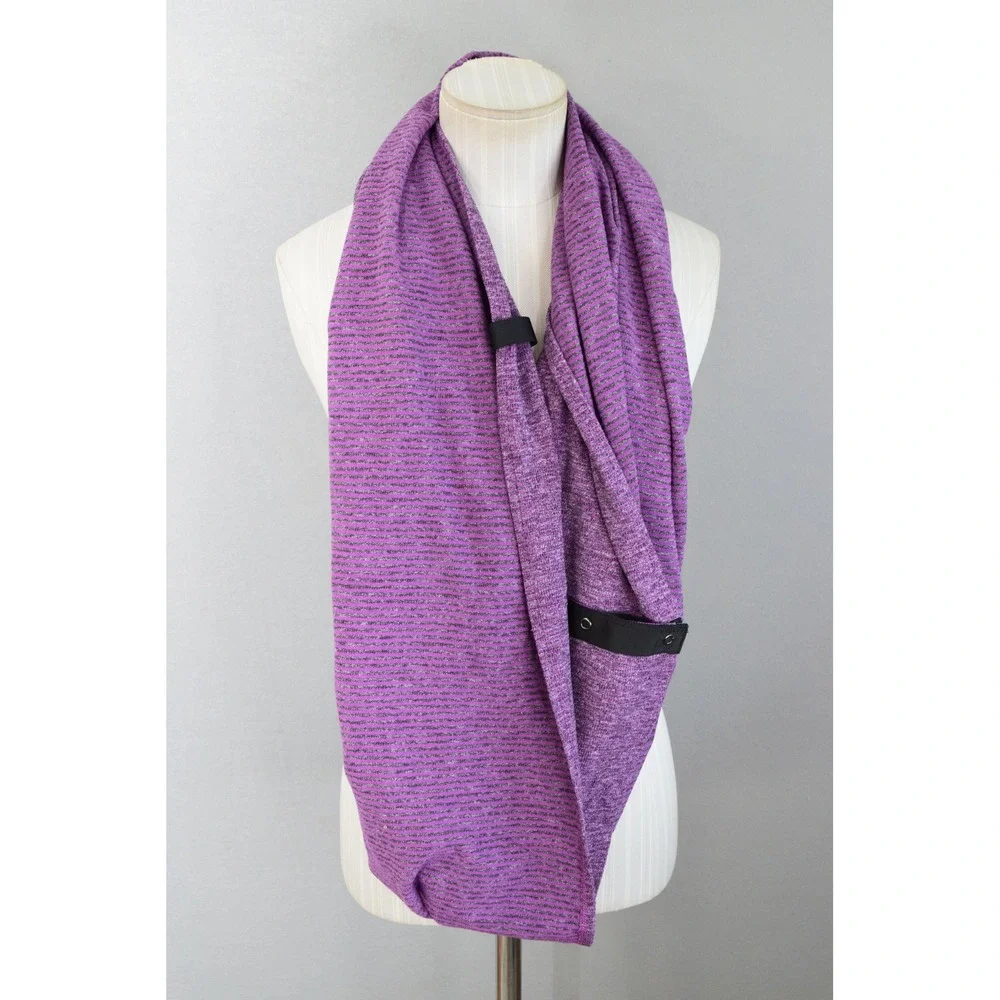 Lululemon Vinyasa Scarf OS Purple Striped Multi-Way Mini Pique Violet